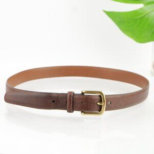 VTG Marshall Field Mens Belt Size 36 Brown Pebble Leather Gold D-Ring Buckle